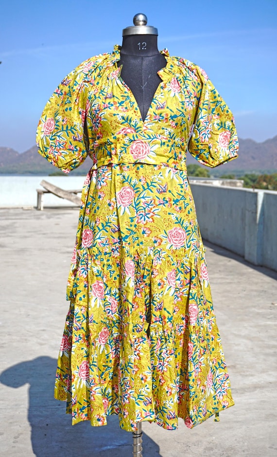 bright summer midi dresses Eyelet Floral Belted Midi Dress