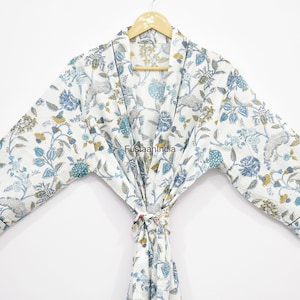 Anokhi Valentines Day Gift Bathrobe Turkish Bathrobe Cardigan Nightwear Dressing Gown Beach Bikini Summer Kimono Cotton Kimono Bathrobe