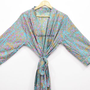Kimono Cotton Kimono Bathrobe Mukat Print Valentines Day Gift Bathrobe Turkish Bathrobe Cardigan Nightwear Dressing Gown Beach Bikini Summer