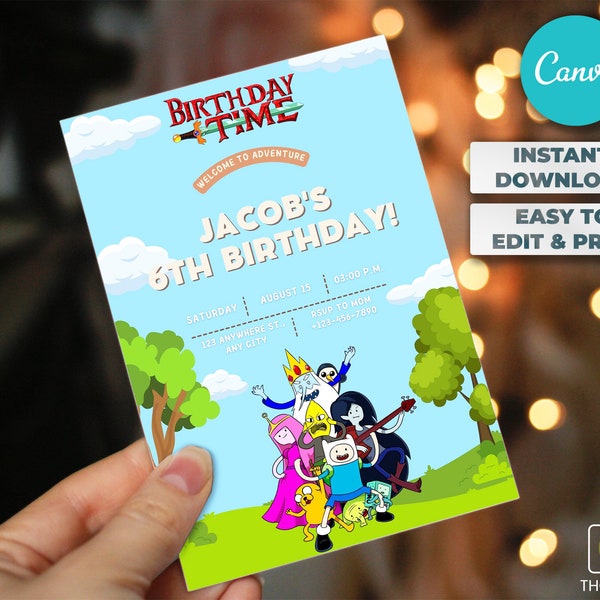 Adventure Time Party Invitation - Etsy