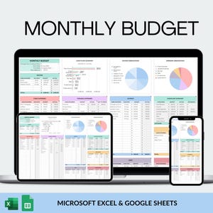 Monthly Budget Google Sheets Spreadsheet Excel Monthly Budget Paycheck Budget Budgeting Paycheck Expense Tracker Financial Planner