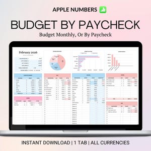 Hoja de cálculo de presupuesto de nómina para Apple Numbers (descarga digital)