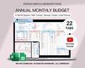 Annual Budget Spreadsheet Excel Google Sheets Budget Template Monthly Budget Tracker Financial Planner Bill Tracker Savings Debt Tracker