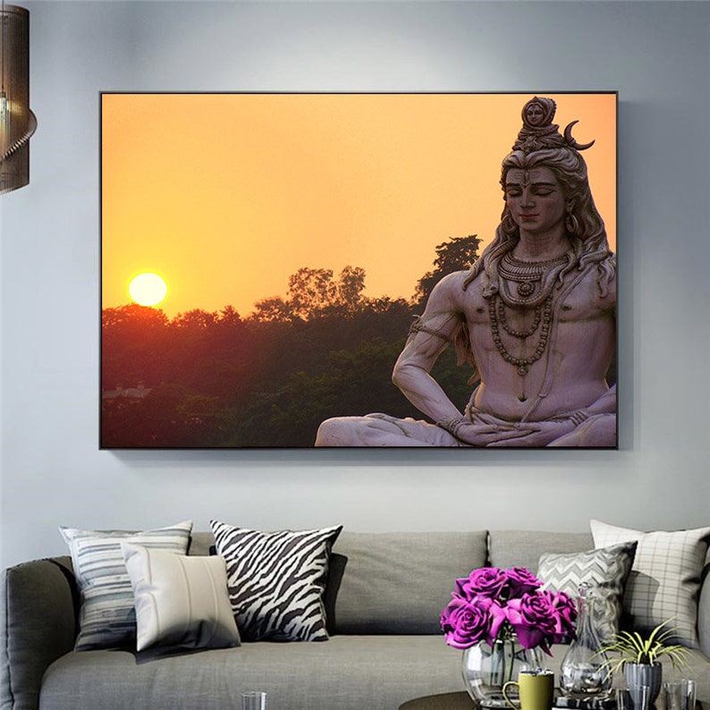 Lord Shiva Wall Art Canvas Paintings Hindu Gods Home Decorative Posters ...