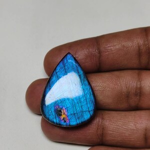 Amazing!! AAA++ Quality Purple Flashy Labradorite Gemstone Cabochon Pear Shape Best For Jewellery Making!!