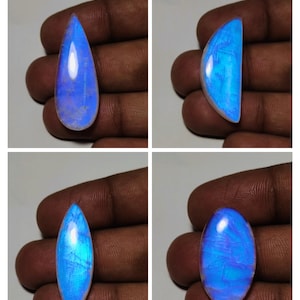 Gorgeous Quality Rainbow moonstone Cabochon Blue Flashy Gemstone Mix Shape For Jewelry Making!!