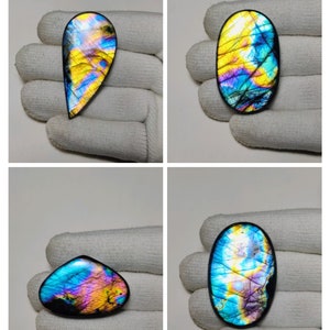 AAA ++ Qualität Regenbogen-Labradorit-Mix-Form Cabochon 48 × 28 × 7 MM Am besten für die Schmuckherstellung !!