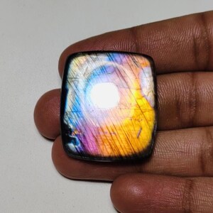 Pietra preziosa labradorite Spectrolite arcobaleno di alta qualità, forma cabochon quadrata, ideale per la creazione di gioielli!!