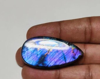 Top Quality Purple Flashy Spectrolite Labradorite Cabochon Pear Shape Best For Jewellery Making!!