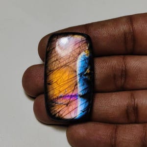 Labradorite cabochon di qualità superiore con spettrolite multi-flash, pietra preziosa di forma fantasia, ideale per la creazione di gioielli!!
