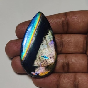 Attraktiv!! AAA ++ Qualität Regenbogen-Labradorit Cabochon Birnenform 57 × 31 × 6,50 MM 105 Ct Am besten für die Schmuckherstellung !!