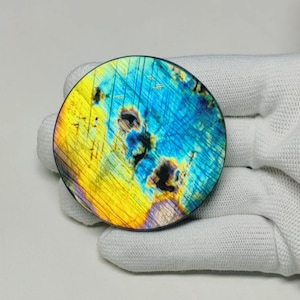 Very Attractive Big Size AAA+ Quality Rainbow Spectrolite Cabochon / Unique labradorite Round Gemstone/ Rainbow labradorite Loose gemstone!!