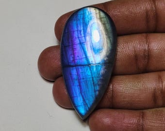 High Grade AAA++ Quality Purple Flashy Spectrolite Labradorite Cabochon Pear Shape Best For Jewellery Making!!