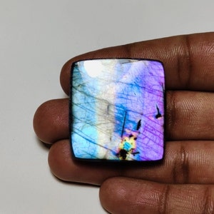 Wunderschön!! AAA ++ Qualität Regenbogen Flash Labradorit Cabochon Quadratische Form 35 × 33 × 8 MM 109 Ct Am besten für die Schmuckherstellung !!