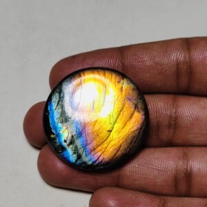 Bellissimo!! Pietra preziosa di labradorite arcobaleno di qualità AAA++, forma cabochon rotonda, ideale per la creazione di gioielli!!