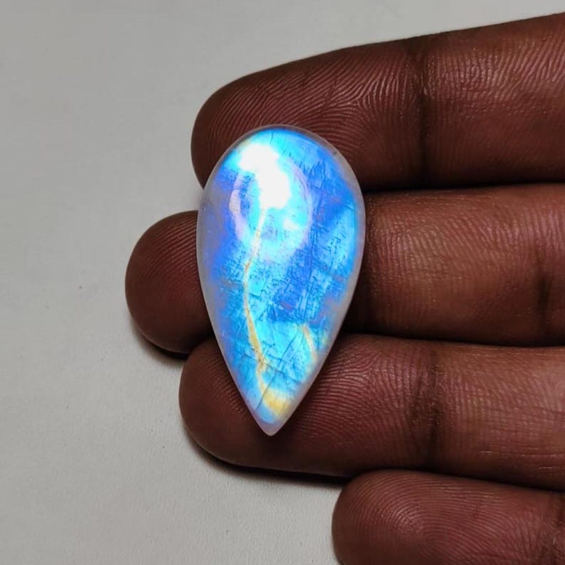 Very High Quality Rainbow Moonstone Gemstone Cabochon Multi Flashy Gemstone Mix Shape For Jewelry Making 1 - 31×16×7MM