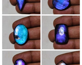 Gorgeous!! AAA+ Quality Purple Flashy Labradorite Mix Shape Cabochon Best For Jewellery Making!