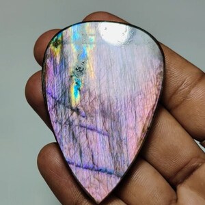 Wunderschön!! AAA ++ Qualität Purple Flash Labradorit Cabochon Birnenform 62 × 41 × 7,50 MM 186 Ct Am besten für die Schmuckherstellung !!