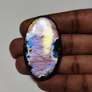 Wunderschön!! AAA ++ Qualität Regenbogen Spektrolith Labradorit Cabochon Oval Form 49 × 28 × 8,50 MM 131 Ct Am besten für die Schmuckherstellung !!
