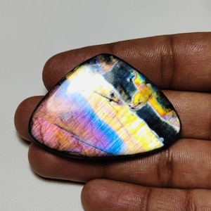 Wunderschön!! AAA ++ Qualität Regenbogen Flash Labradorit Cabochon Herzform 36 × 51 × 7,50 MM 115 Ct Am besten für die Schmuckherstellung !!