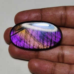 Pietra preziosa di labradorite Spectrolite viola di qualità AAA++, forma ovale cabochon, ideale per la creazione di gioielli!!