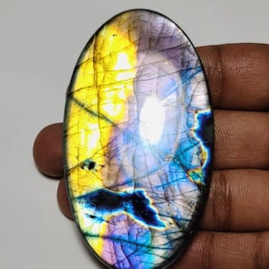 Wunderschön!! AAA ++ Qualität Regenbogen-Labradorit Cabochon Oval Form 76 × 42 × 10 MM 304 Ct Am besten für die Schmuckherstellung !!