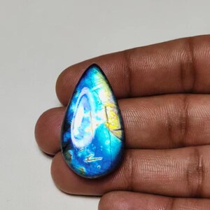 Wunderschön!! AAA ++ Qualität Blue Flash Spectrolite Labradorit Cabochon Birnenform Am besten für Schmuckherstellung !!
