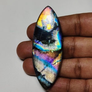 Wunderschön!! AAA ++ Qualität Regenbogen Spektrolit Labradorit Cabochon Marquise Form 70 × 24 × 8 MM 130 Ct Bestens für die Schmuckherstellung !!
