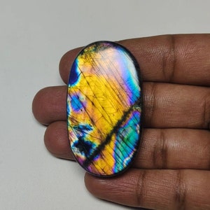 Traumhaft!! AAA ++ Qualität Regenbogen-Labradorit Cabochon Oval Form 52 × 29 × 9 MM Am besten für die Schmuckherstellung !!