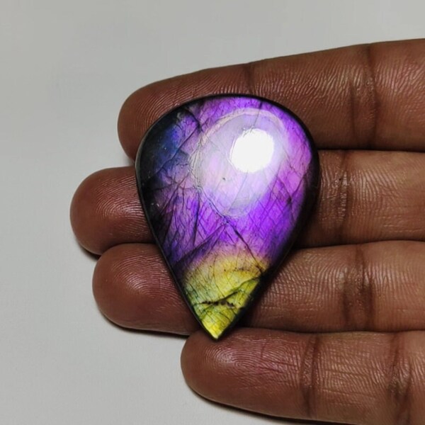 AAA++ Grade Multi Purple Labradorite Cabochon / Unique labradorite Pear Gemstone/ Multi Purple labradorite Loose gemstone!!