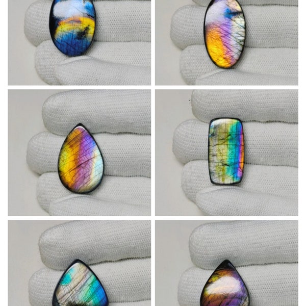 High Grade Rainbow Spectrolite Labradorite Cabochon / Unique labradorite Mix Shape Gemstone/ Rainbow labradorite Loose gemstone!!