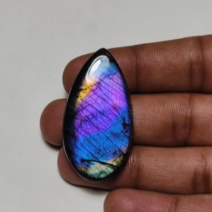 Pietra preziosa di labradorite Spectrolite viola di qualità AAA++, a forma di cabochon, ideale per la creazione di gioielli!!
