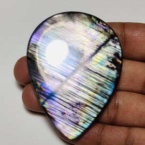 Amazing!! AAA++ Quality Rainbow Flash Spectrolite Labradorite Cabochon Pear Shape 66×50×7MM 200 Ct Best For Jewellery Making!!