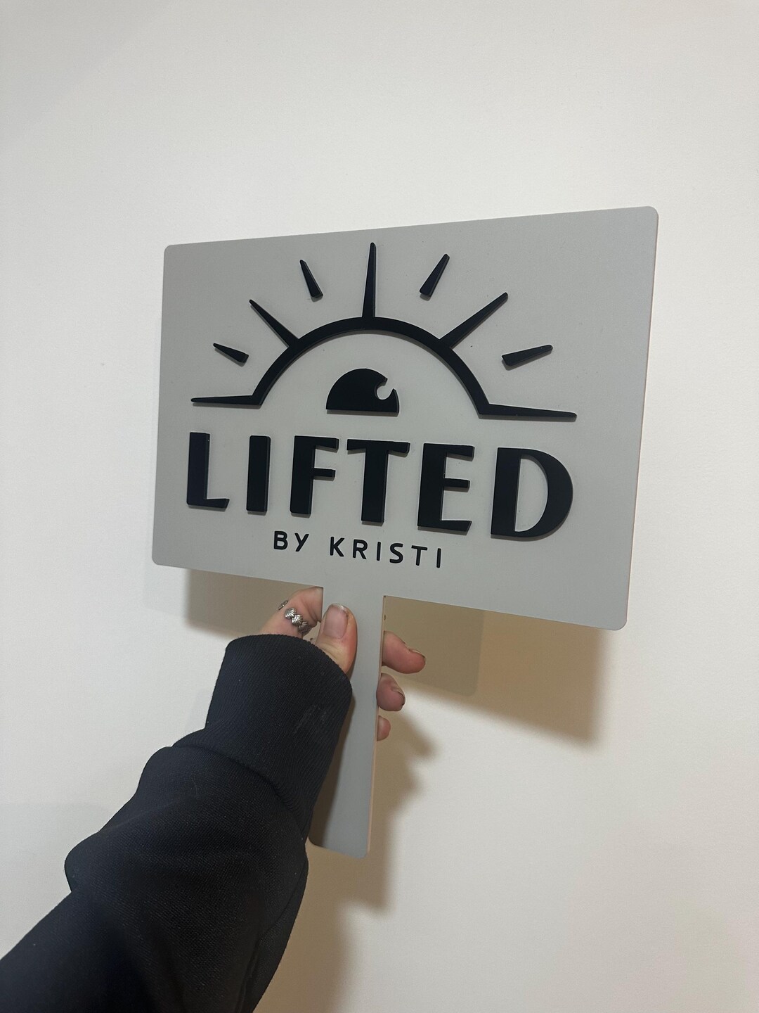 Custom Business Logo Handheld Mirror – Acrylic Salon Branding Prop ...