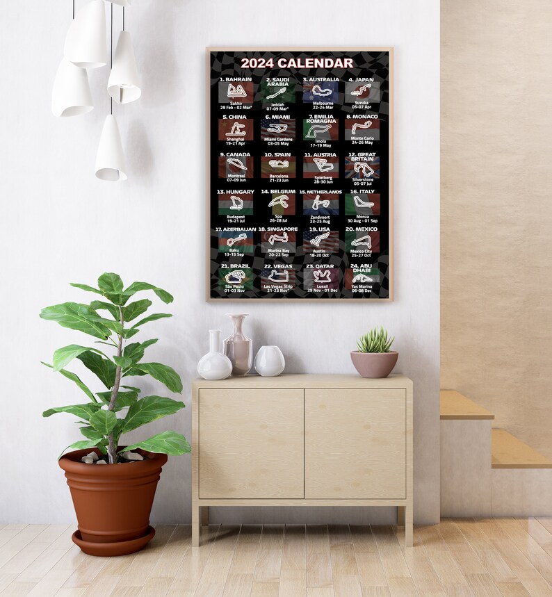 F1 Calendar 2024 Etsy UK