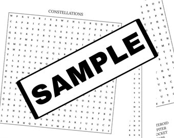 Printable Digital Word Search Sorted by Topic | 20x20 Word Search | PDF Printable