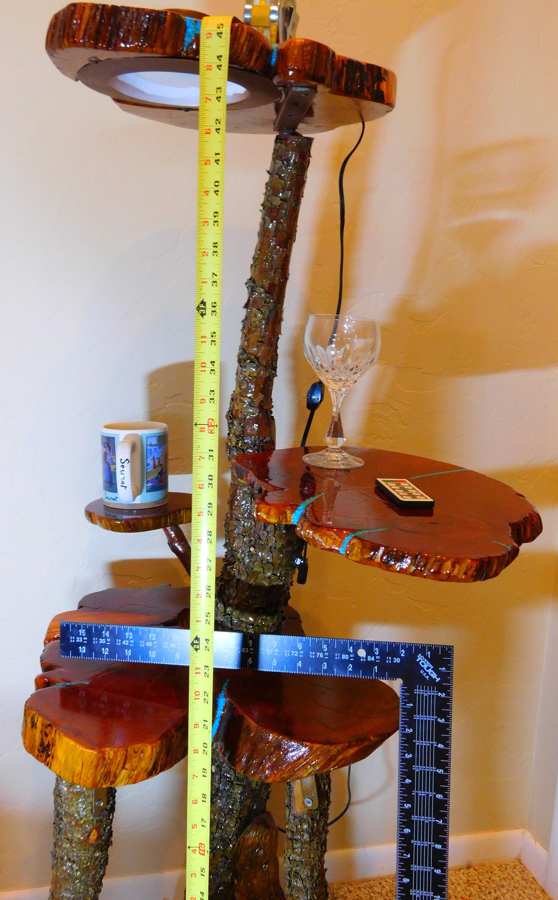 Triple Table Floor Lamp Live Edge Alligator Juniper - Etsy