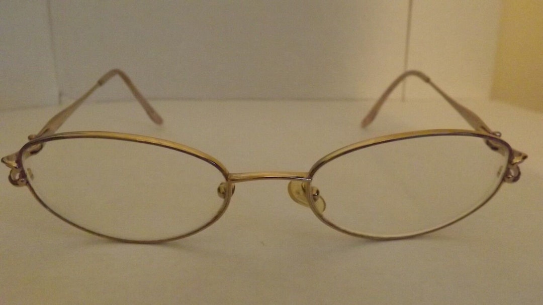Dunelm Titanium Oval Frames for Glasses Gold Frames With Twist Etsy