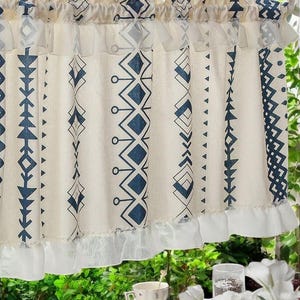 Cafe Curtains Cotton - Lace Plaid Short Vintage Rural Style with Ruffles, Cottage, Rustic Half Curtain Décor For Kitchen & Living Room