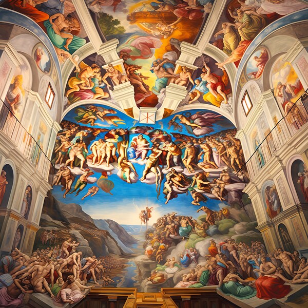 Sistine Chapel Ceiling Print - Etsy