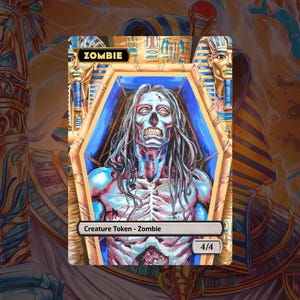 Hashaton 4/4 Zombie Token FOIL/Non Foil MTG TCG - Illustrazione completamente personalizzata - Edh