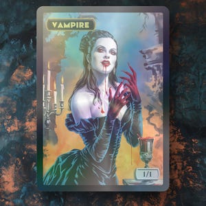 Vampire 1/1 Token FOIL/Non Foil MTG TCG - Full Custom Artwork- Edh