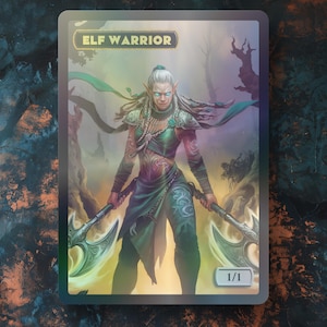 Elf Warrior 1/1 Token FOIL/Non Foil MTG TCG - Full Custom Artwork- Edh