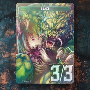 Segnalino Bestia 3/3 per TCG - Grafica completamente personalizzata - Edh
