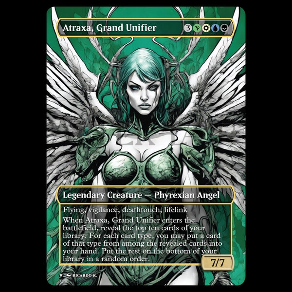 Atraxa, Grand Unifier - MTG Custom Cards , Commander alternate art - Magic MTG Alters Full Art