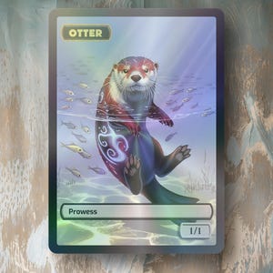 Otter 1/1 Prowess Token FOIL/Non Foil MTG TCG - Full Custom Artwork- Edh