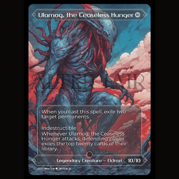 Ulamog, the Ceaseless Hunger- MTG Custom Cards, Commander alternate art - Magic MTG Alters Full Art