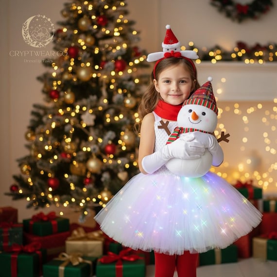 white christmas dresses Women Santa Costume LED Christmas Dress main image 0