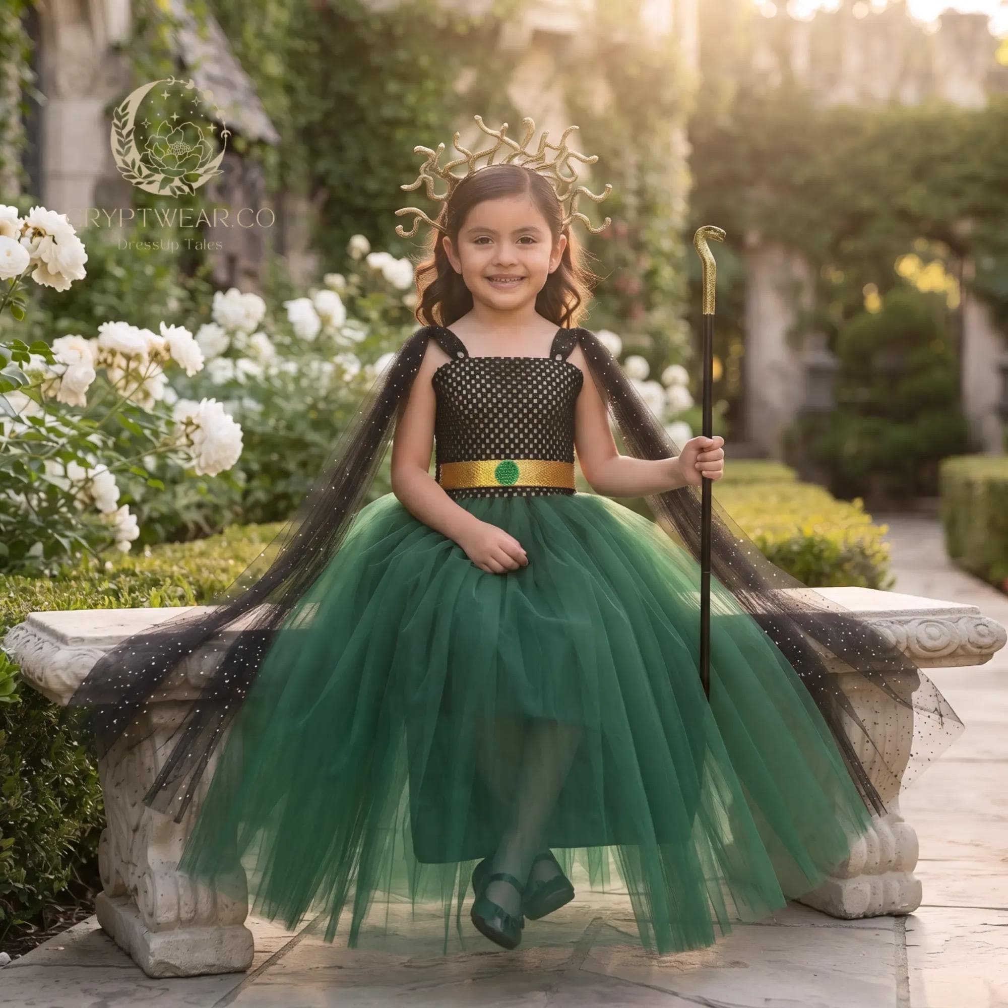 green greek goddess dress Costume forest green goddess dress