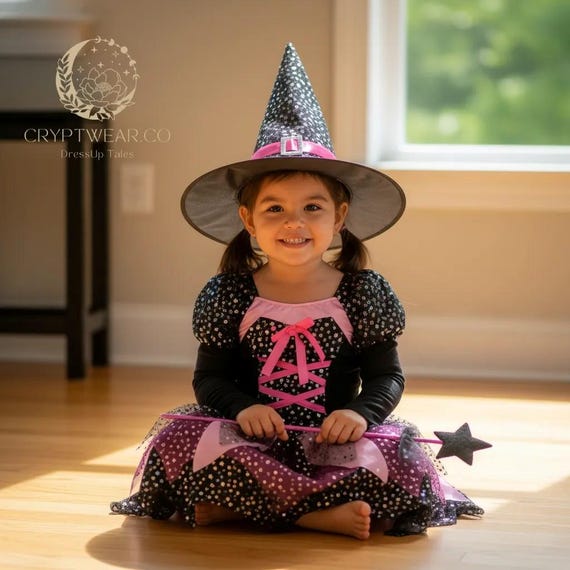 knee length dresses for ladies Kids Halloween Costume | Girls Witch Costume Gown